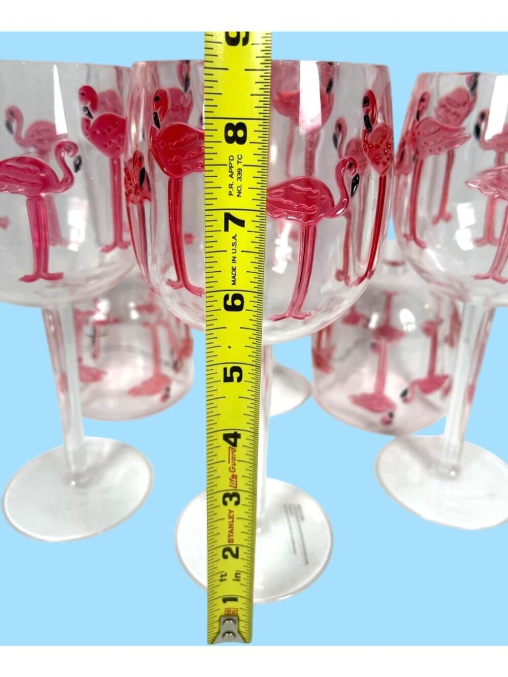 Pink Flamingo Acrylic Wine Water Glasses Set of 6 Outdoor Pool Party Beach GIFT - Picture 8 of 10